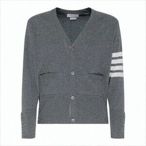 Thom Browne Cashmere Knit Cardigan With Distinctive Stripe Detail - NWT